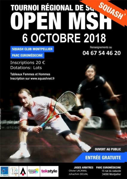 tournoi de squash homologué sur Montpellier