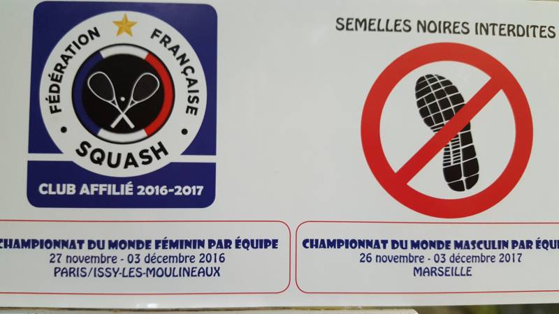 Club de squash affilié à la Fédération Française de Squash