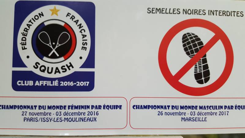 Club de squash affilié à la Fédération Française de Squash